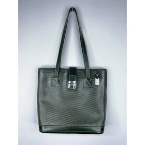Dooney & Bourke Cabrio Leather Green Perforated Purse Top Handle Bag Classic